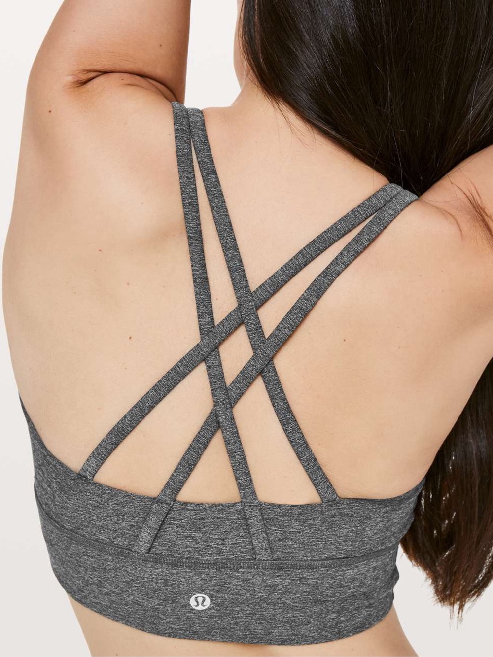 Lululemon Energy Bra Heathered Gray Strappy Sports Bra Size 4